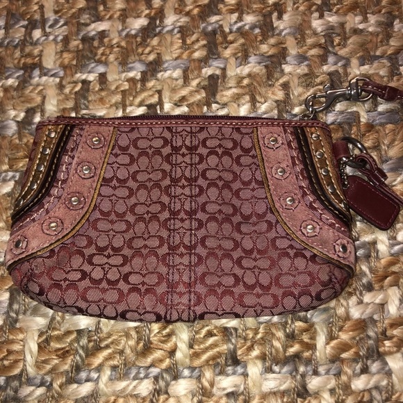 Coach Burgundy Canvas Soho Wristlet - Picture 12 of 12